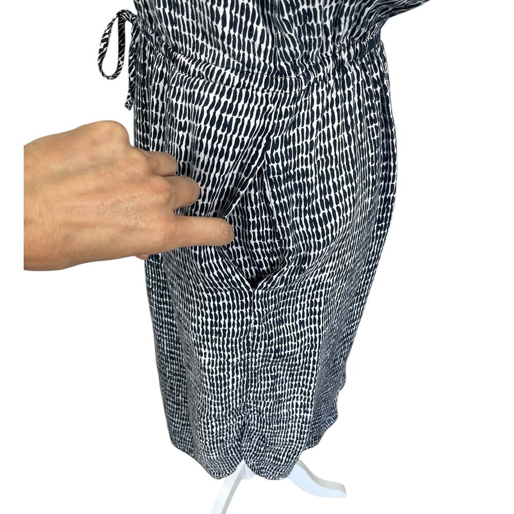Ann Taylor Linen Rayon Button Front Shirt Dress Blue White Sz Small Classic Chic - Picture 5 of 12